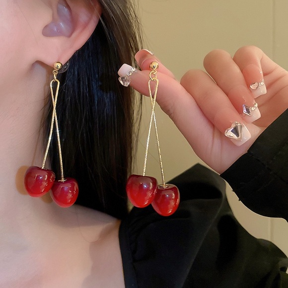 Cherry Drop Earrings - Picture 3 of 4